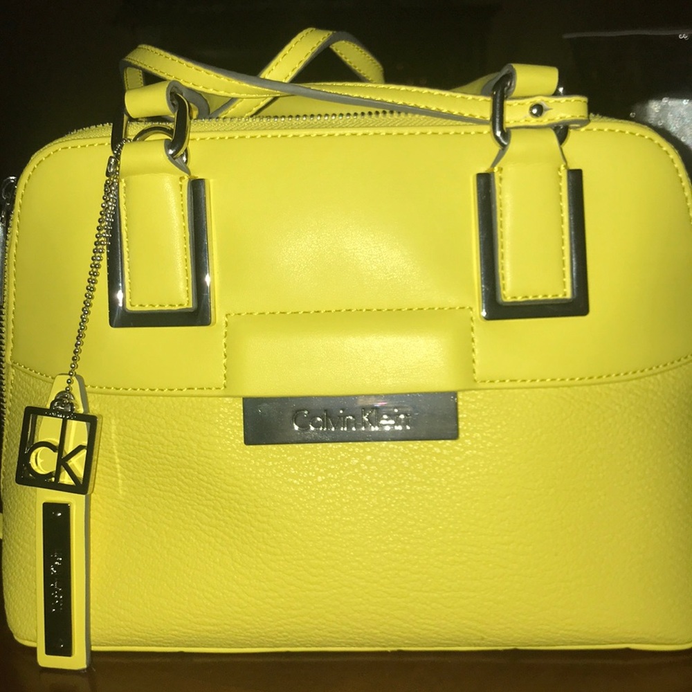 Bright yellow Calvin Klein purse